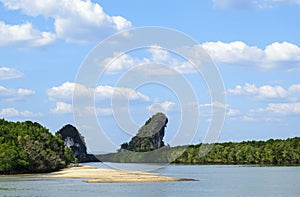 River between two mountians. Natural composition photo