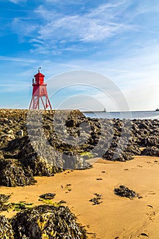 River Tyne - the Herd Groyne lighthouse photo