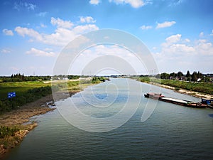 The river under the autumn sky