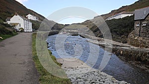 River Valency Boscastle Cornwall England UK flowing towards the harbour