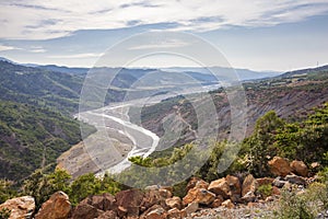 River Valley summer Landscape Distrct Gramsh Albania