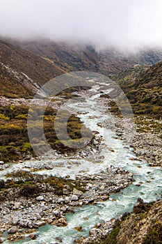 River in the valley ,on the way to Dingboche