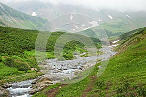 A river in Vatchkazhets valley former volcano field, Kamchatka, Russia