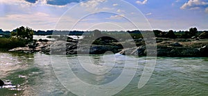 River view of dhama temple at afternoon