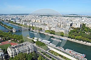 River view from Eiffel Tower, Paris, France