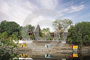 River view of Krishnapura Chhatri, Indore, Madhya Pradesh. Indian Architecture. Ancient Architecture of Indian temple