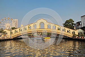 River view of the Old Bus Station Bridge, in Malacca / Melaka, M
