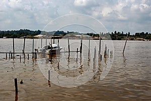 River View with Sawmill in Sarawak Borneo