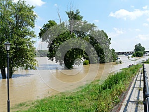 RIVER VISTULA IN WARSAW-POLAND