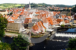 River Vlatava by old Town Cesky Krumlov