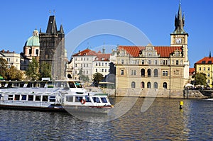 River Vltava and city of Prague. Europe.