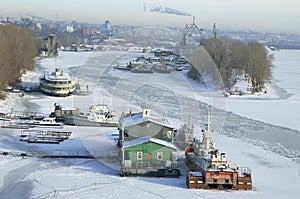 River Volga in winter time