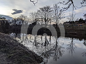 River Wansbeck at Morpeth, Northumberland photo