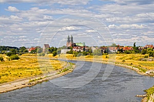 River Warta and Basilica on Poznan