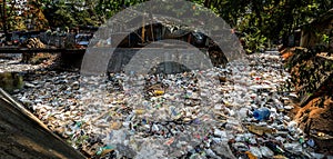 A river of waste plastic