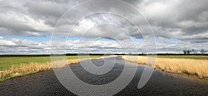 River Water Storm Clouds Panorama Panoramic Banner photo