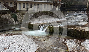 River and waterfall with at Loutra Pozar photo