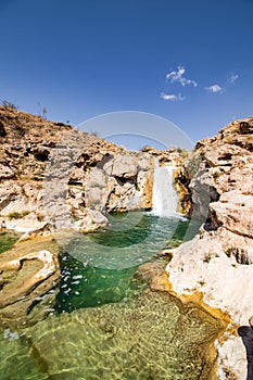 River Waterfall and pond in Wadi Darbat near Salalah photo