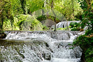 River waterfalls in Monasterio de Piedra, Nuevalos, Spain