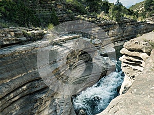 River and waterfalls in spain, murcia, moratalla