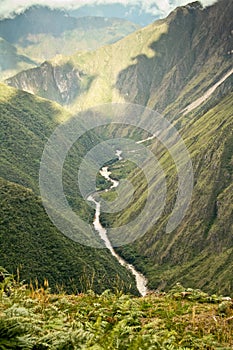 A river in the way to reach Machu Picchu Lost City