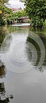 River Wensum at Bishops Bridge in Norwich, Norfolk, England, UK