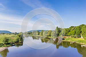 River Weser and old wooden mill near Minden photo