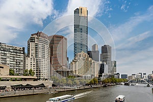 River Yarra and buildings on the Southbank, Melbourne, Australia