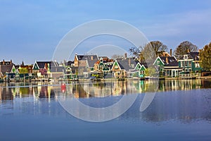 River Zaan Zaanse Schans Village Red Buoy Holland Netherlands