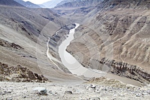 The river Zanskar in Ladakh, India photo