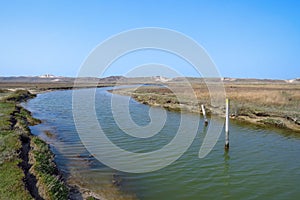 River at The Zwin nature park, Belgian and Dutch border, Knokke, Belgium