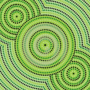 Riverbank abstract Aboriginal dot painting