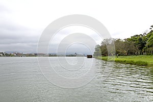 Riverbank along the Perfume River in Hue city, Vietnam