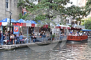 Riverboat on the Riverwalk in San Antonio, Texas