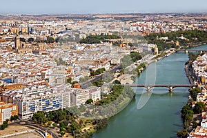 Riverfront and city centre of Seville