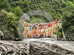 rivers and flags of Tibet