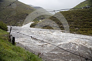 Rivers in flood in Lesotho.