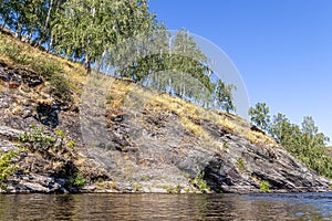 Rivers and mountains of Bashkiria in summer