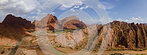 The rivers and villages in the Danxia landform photo