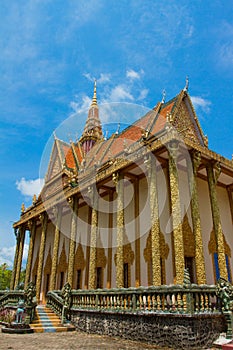 A riverside Buddhist temple of Kampot, Cambodia