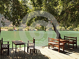 Riverside cafe, Dalyan, Turkey photo