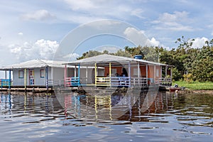 Riverside community near the city of Manaus in the Brazilian Amazon