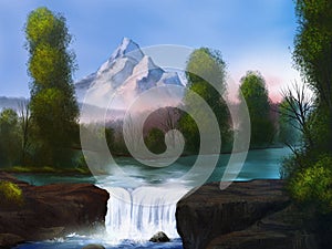 Riverside - Digital Landscape Painting