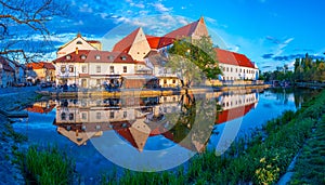 Riverside of Malse passing through Ceske Budejovice, Czech repub