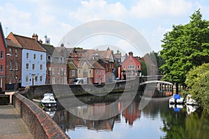 Riverside near Fye Bridge, River Wensum, Norwich, England