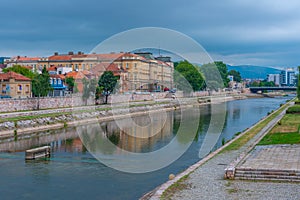 Riverside of Nisava in Serbian town Nis