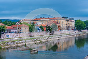 Riverside of Nisava in Serbian town Nis photo