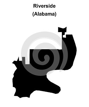 Riverside outline map