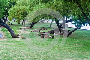 Riverside park at river Uruguay in Fray Bentos