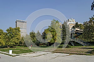 Riverside park in Ruse town along river Danube